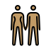 woman and man holding hands, medium skin tone